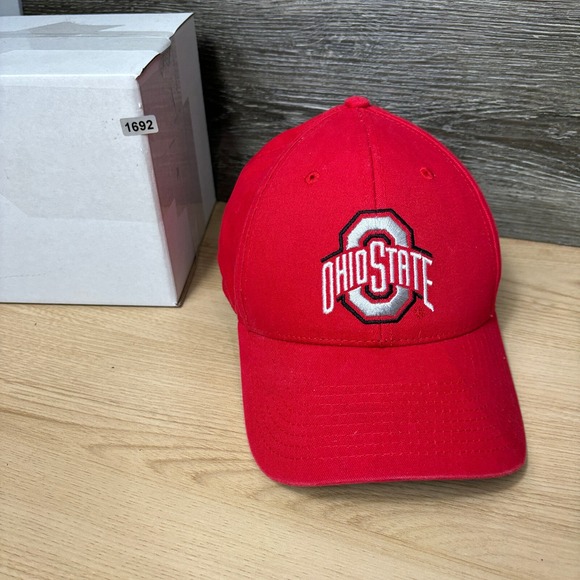 Ohio State Buckeyes Hat Cap Strap Back Red Big Logo Fan Favorite - Picture 11 of 11